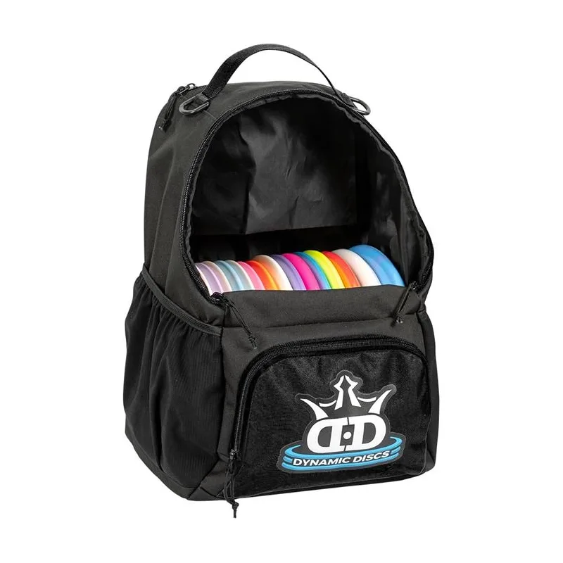 Dynamic Discs Cadet Backpack open and loaded with discs