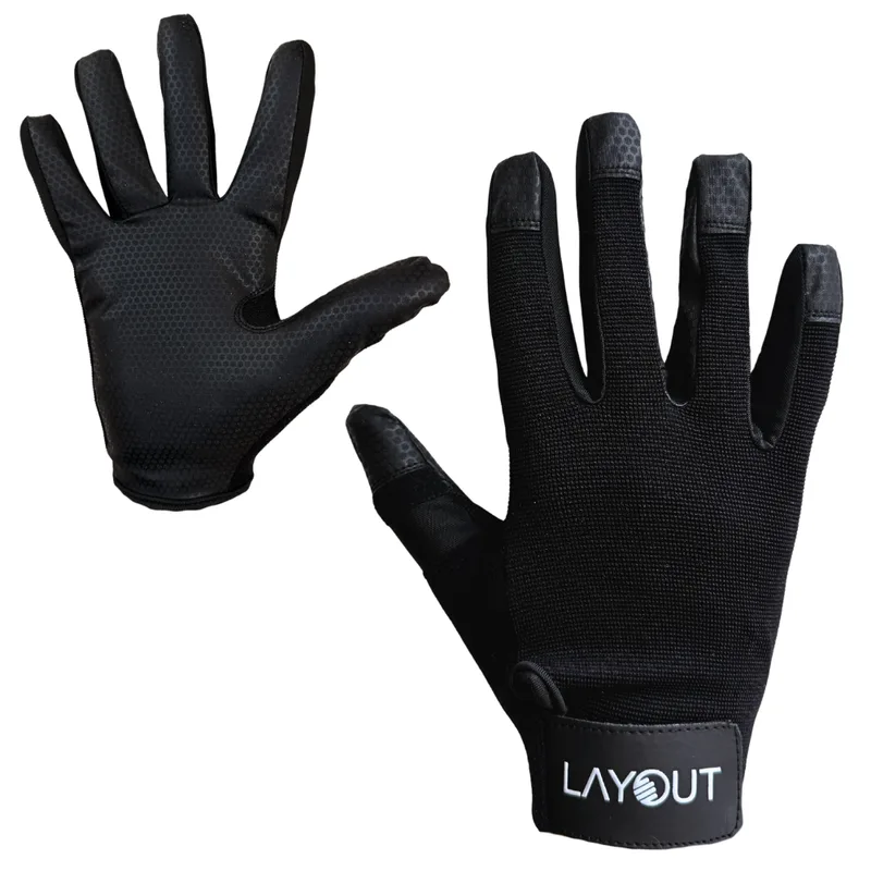 Layout Elite disc golf gloves, palm and back